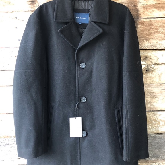 Cole Haan Car Coat/Pea Coat Large - Picture 4 of 11